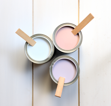 Pretty colours in paint cans